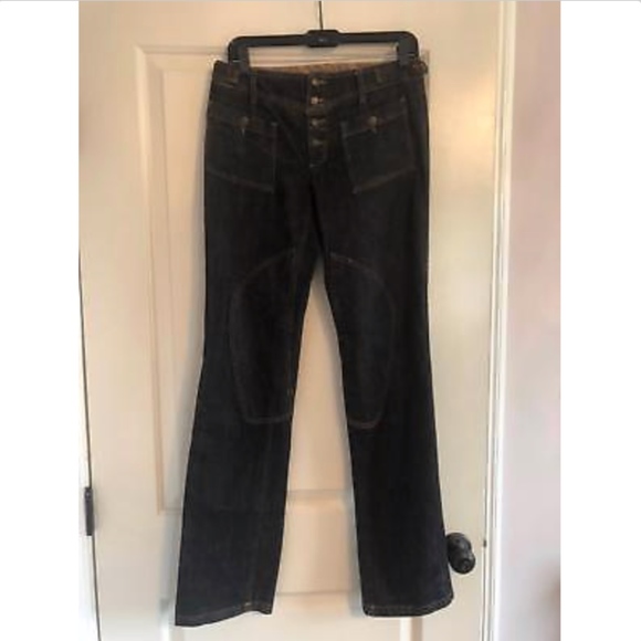 ETRO Wide Leg Button Fly Denim Riding Jeans Sz 8
